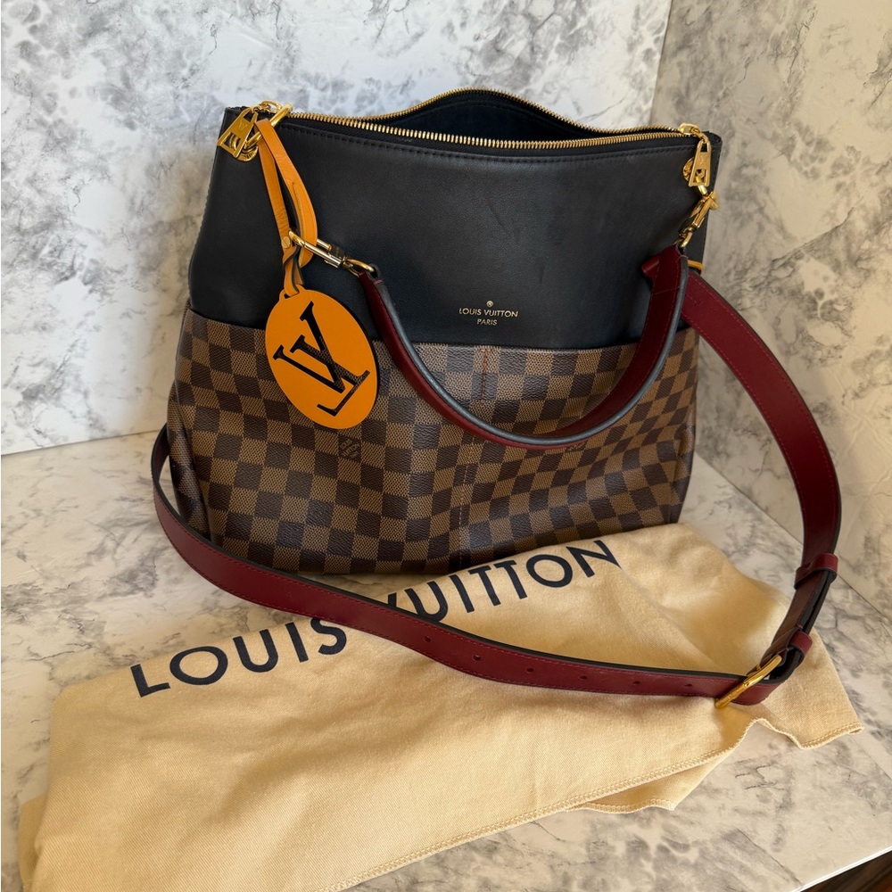 Louis Vuitton Black and Brown Checkered Shoulder Bag